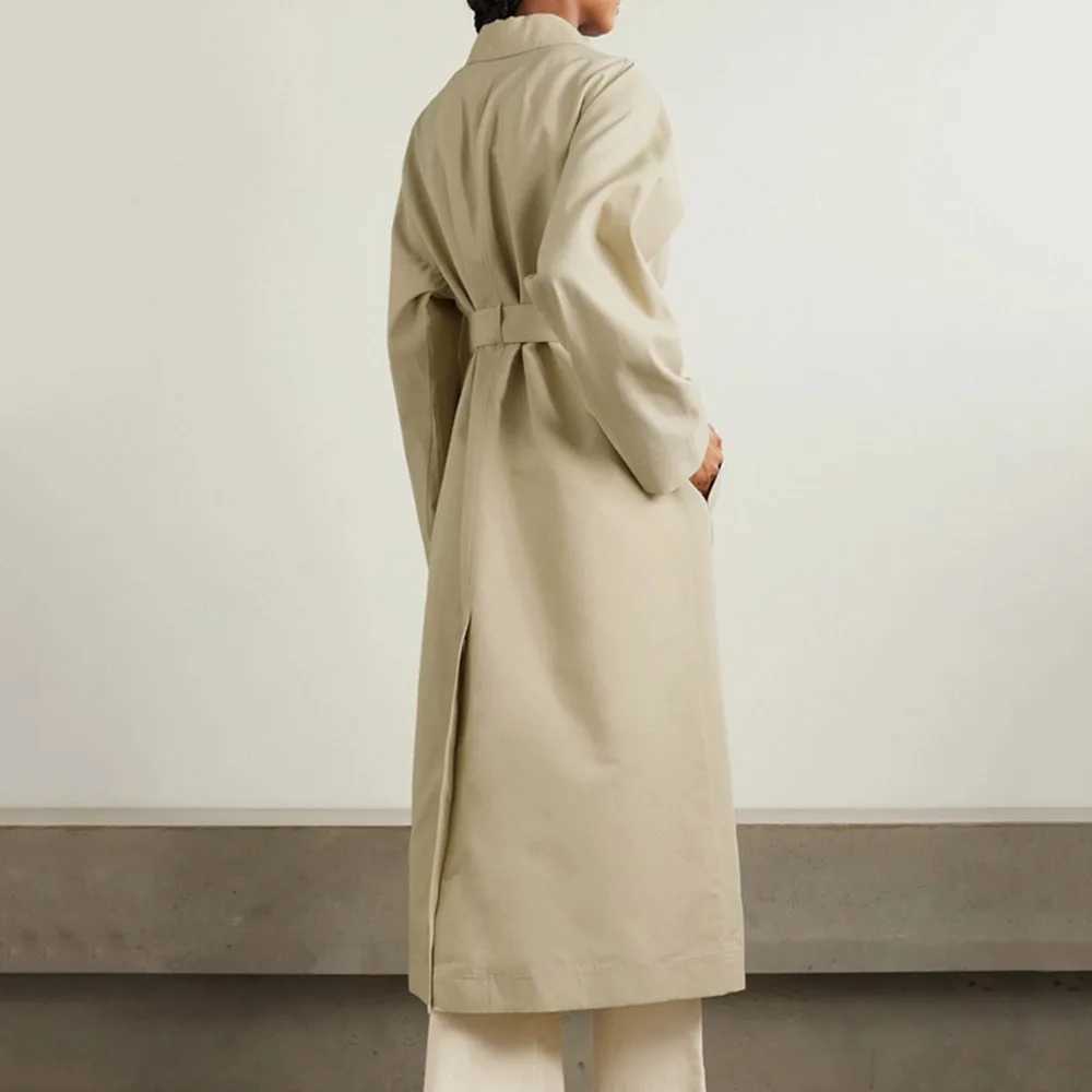 Early Fall New Lapel Single-Breasted Waist-Length Windbreaker Casual Simple Removable Belt Jacket CoatX240921