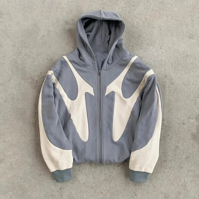 American Retro Letter Printed Devil Pattern Hoodie Y2k Harajuku Casual Couple Zipper Hoodies Sweatshirt Fashion Street Clothing 240920