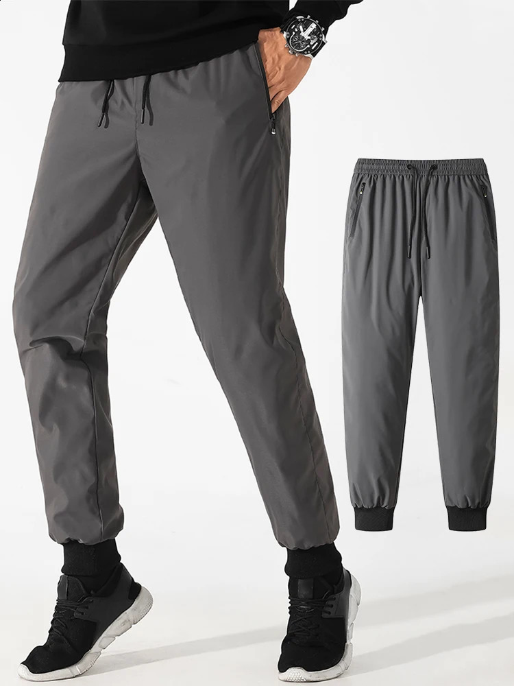 Winter Men Pants 90% White Duck Down Padded Windproof Warm Casual Jogger Sweatpants Plus Size Puffer Trousers 8XL 240913