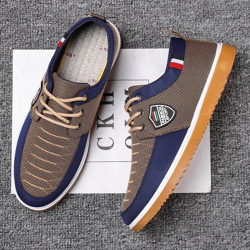 shoes men Work shoes casual board shoes Korean version mens shoes lace up casual canvas shoes 240914