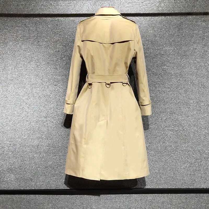 Trench Coat Women Double-Breasted Autumn Winter British Style Windbreaker With Belt Female Slim Coat Women Long Length JacketX240921