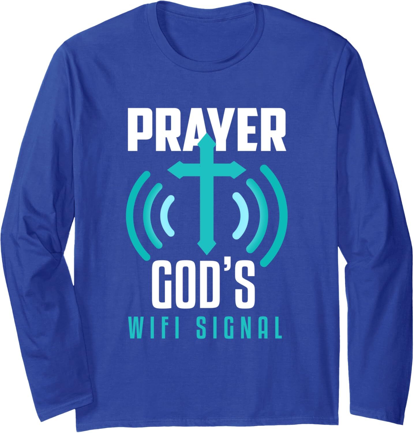 Long Sleeve Shirts for Men sweatshirt Funny Prayer Gods Wifi Signal Religious Pray Faith Jesus Long Sleeve Tee Streetwear Casual tops clothes
