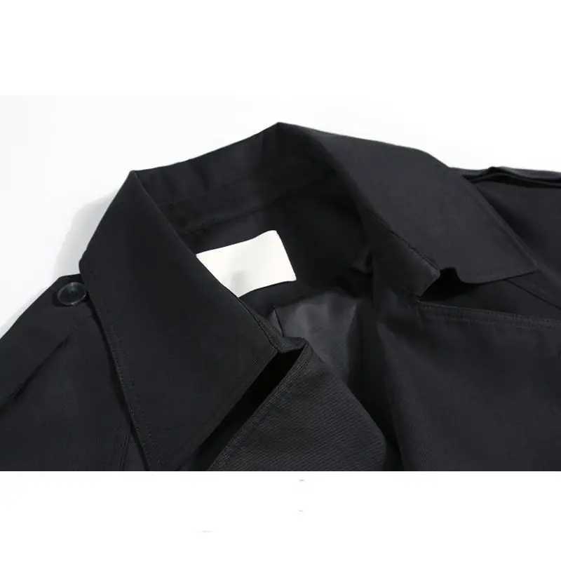 Fashion Trench Jackets Long Pattern Female Solid Color Coat Classic Lapel Long Sleeve with Belt Spring Autumn Casual Street WearX240921