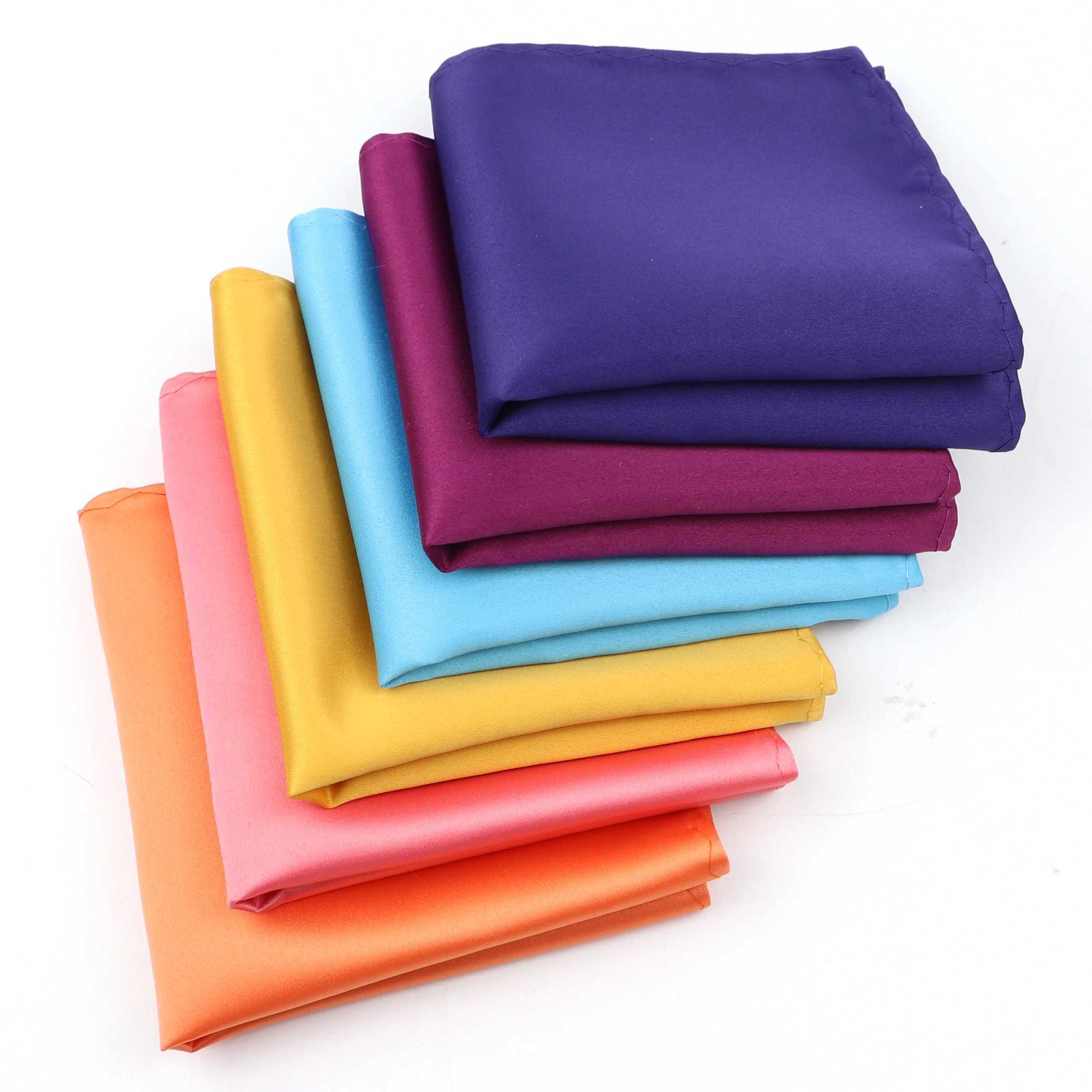 Mens Satin Solid Colors Hankerchief Colorful Fashion Hankies Business Suits Pocket Square Wedding Dress Chest Towel Daily WearX240921