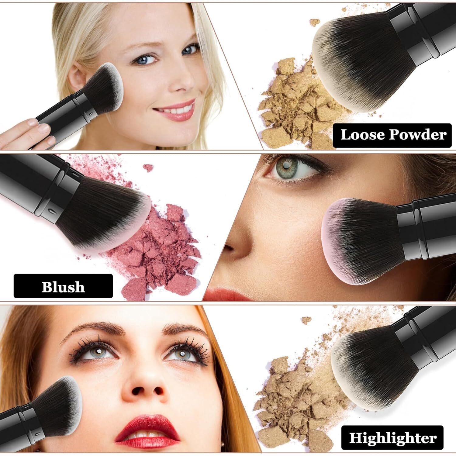 retractable spray gun kabuki brush suitable for all facial makeup and liquid foundation suitable for liquid face cream and foundation makeup aluminum 