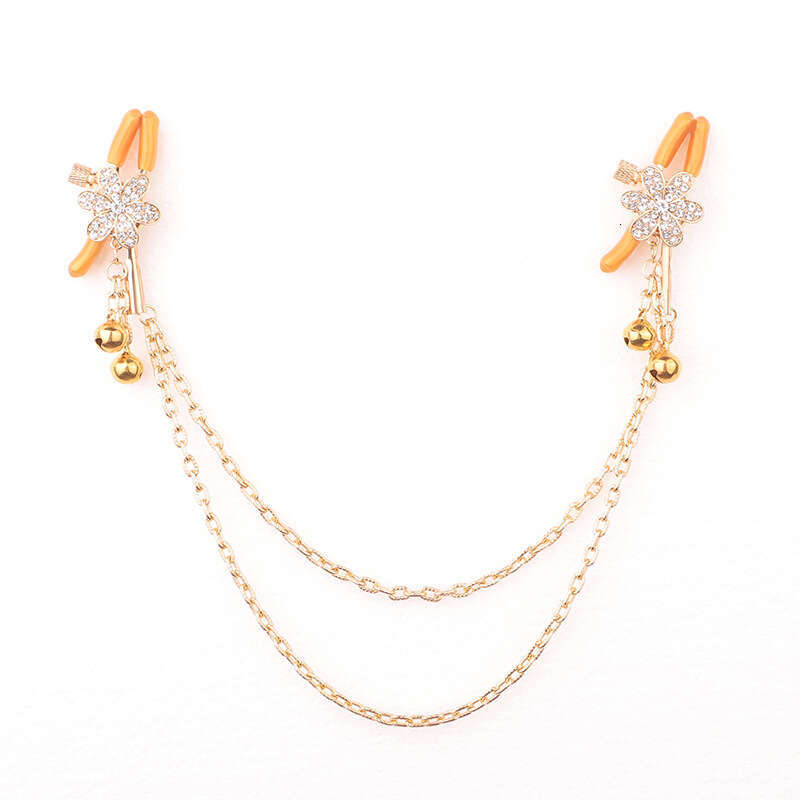 SM Prop Long Chain Diamond studded Sex Milk Clip SM Punishment Training Sex Bell Milk Clip Alternative Adult Products
