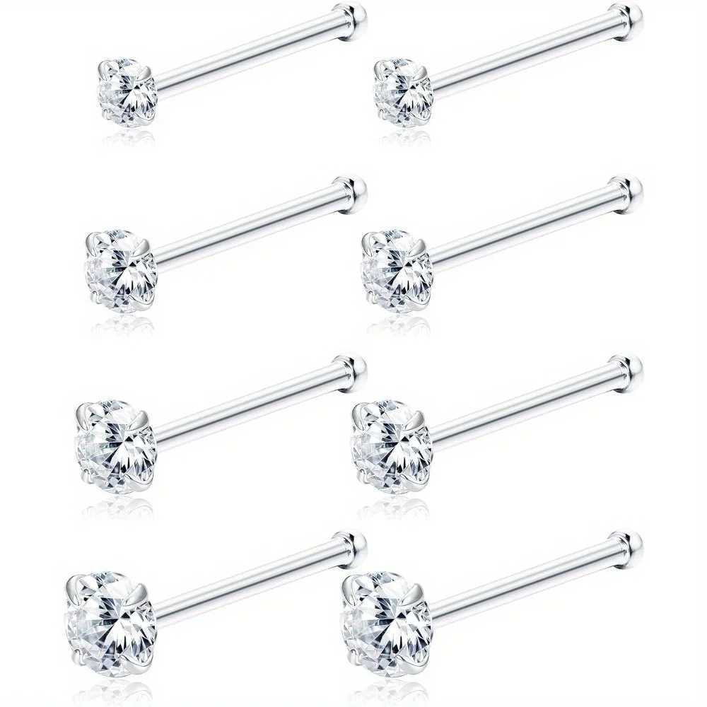 DOLOTTA 1Pc 20G Nose Ring Studs Made with Austrian Crystal for Women Stainless Steel Nose Piercings Body Jewelry Hypoallergenic Y240921