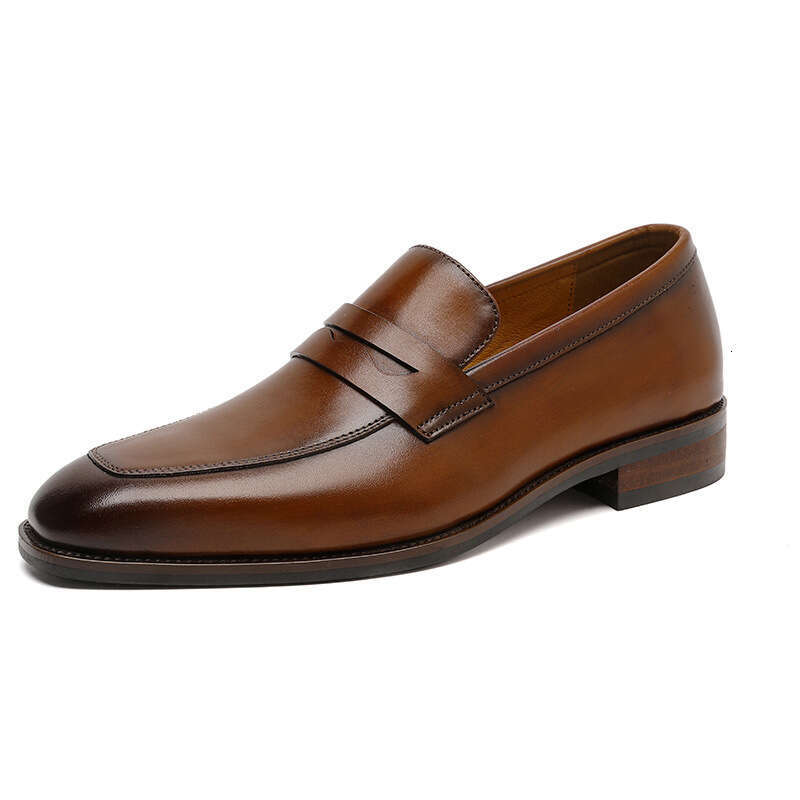 Slip On Dress Genuine Leather Italian Loafer For Black Brown Brand Formal Oxford Men Casual Shoes