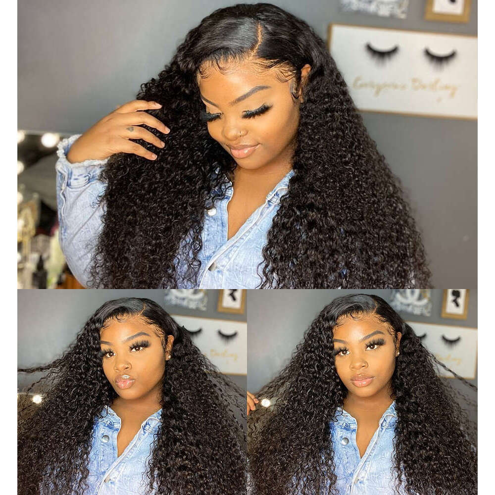 Malaysian Pre Plucked 13x4 Water Curly Wave Frontal Human Hair Wigs For Women 32 inch Lace Front Wig