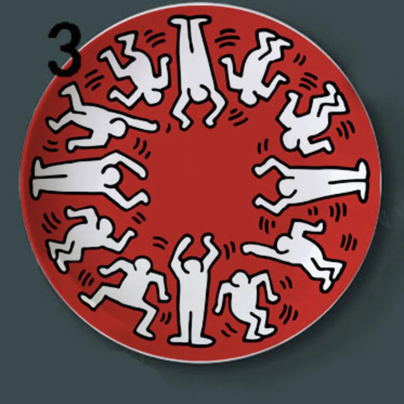 Funny Graffiti Wall Hanging Plate Graffiti Painting Decorative Plate Street Culture Plate Desktop Ornaments Entrance Home Decor 240920