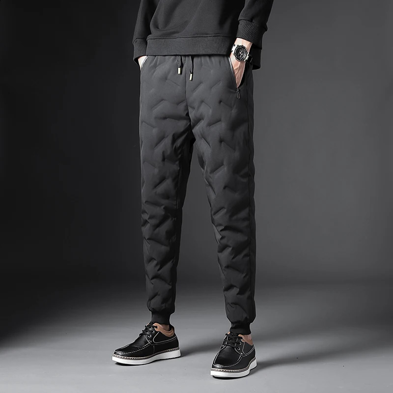 Down Pants Mens Winter Casual Thickened 90% White Duck Down Warm Pants Mens Clothing Snowboard Cold-proof Cotton Pants 240913