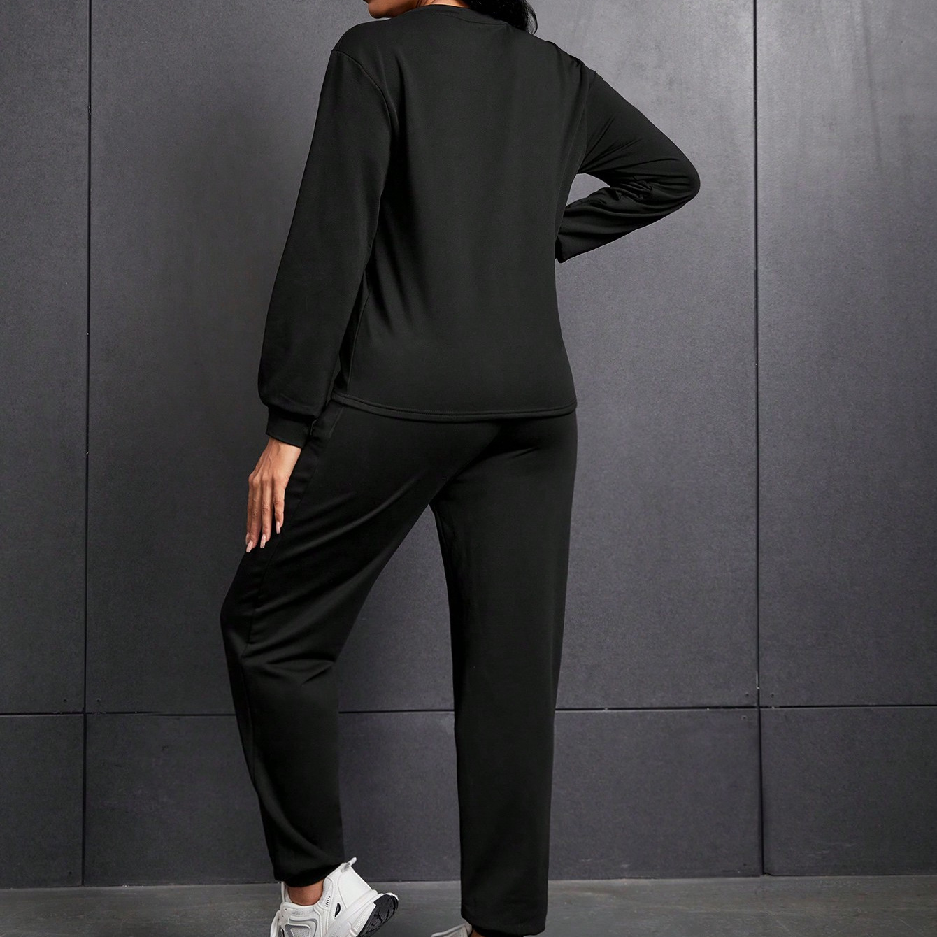 2-Piece Fashion Elegant Pants Suit Women's Casual Wear Jogger Korean Version Sport Suit Cotton Tracuit