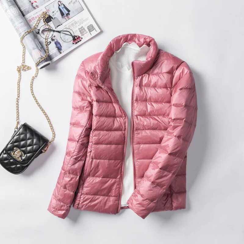 Purple womens down jacket ultra light camping and hiking waterproof winter outdoor windproof warm inflatable 240921