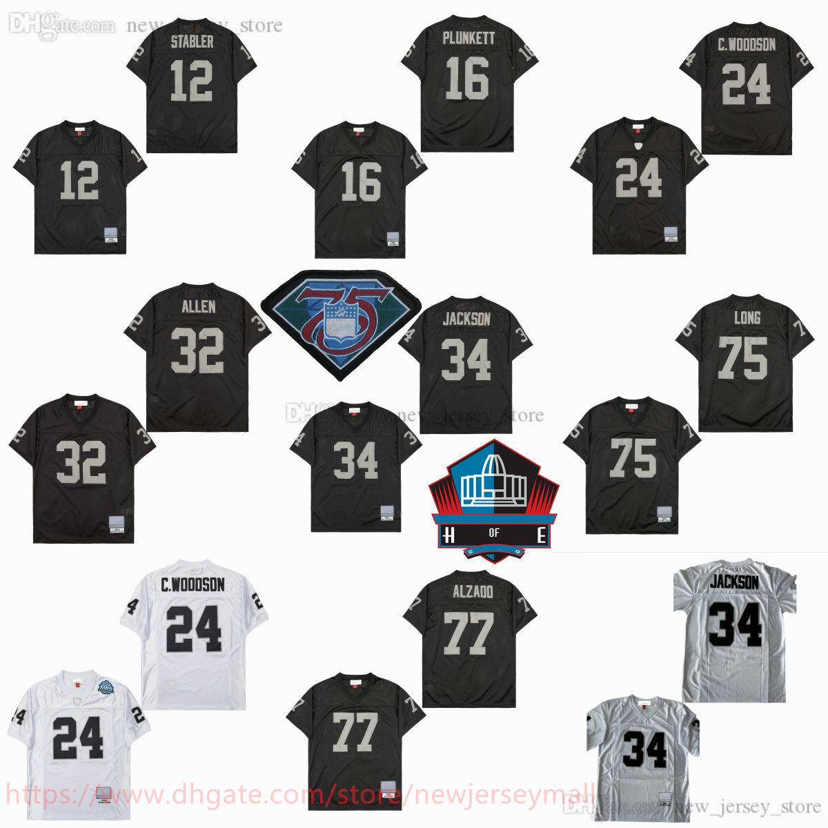 Custom S-6XL College 1988 Throwback Football 34 Bo Jackson Jersey Vintage 24 Charles Woodson 32 Marcus Allen 16 Jim Plunkett Ken Stabler Howie Long Lyle Alzado Jersey