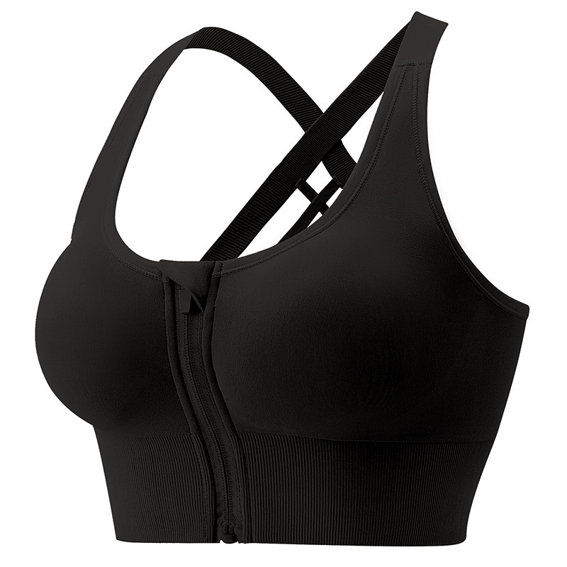 New Solid Color Sports Cross Back Removable Chest Pads Breathable Yoga Fiess Top Wear Bra For Women
