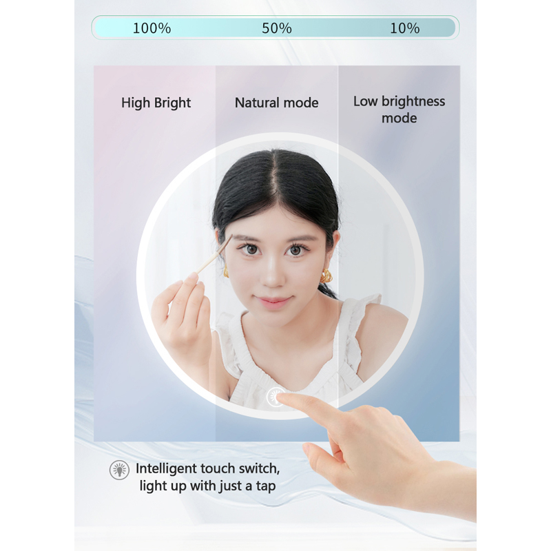 LED make-up mirror rotatable desktop mirror desktop beauty mirror dormitory portable make-up mirror factory direct sale