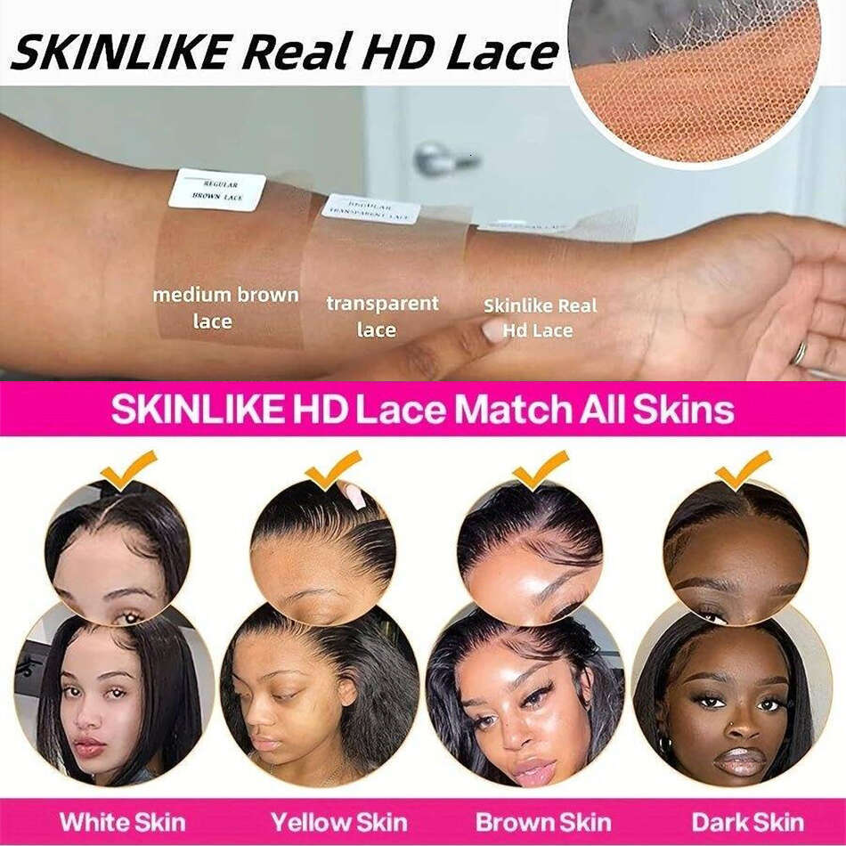 13x6 Chocolate Brown Front Colored Human Hair Wigs For Women HD 13x4 360 Transparent Bone Straight Lace Frontal Wig