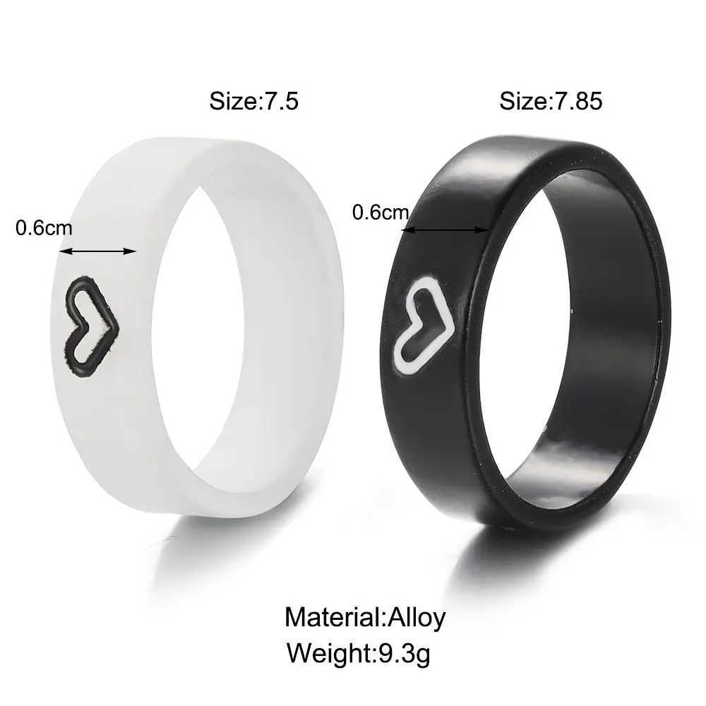 2pcs Of Rings Simple Couple Ring Male And Female Ring Combination Inswind Network Celebrity Love Valentines Day GiftX240921