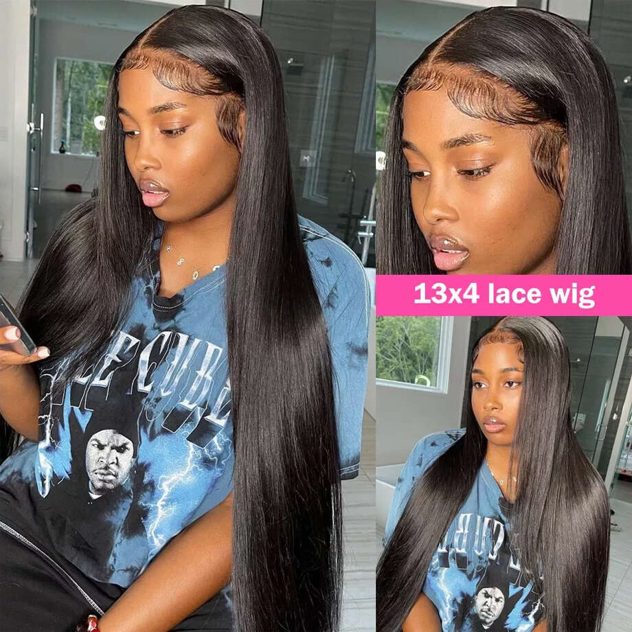 13x4 Straight HD Frontal Wigs 13x6 Transparent Front Human Hair For Women Pre Plucked 4x4 Lace Closure Wig On Sale