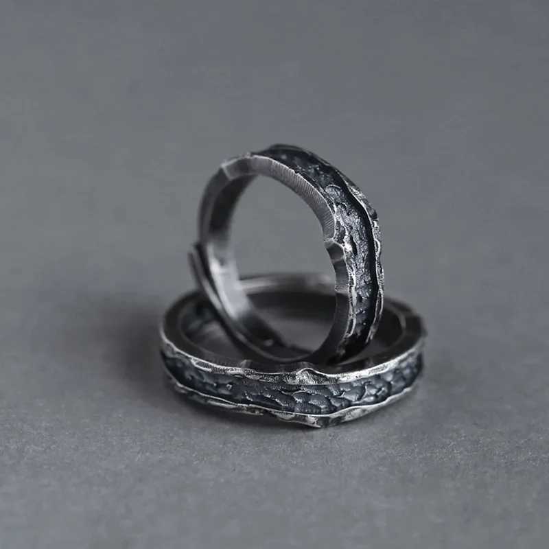 1 Pair New Trendy Abyss Couple Ring Simple Personality Cold Wind Ring Retro Old Student Men and Women Couple Ring Jewelry GiftX240921