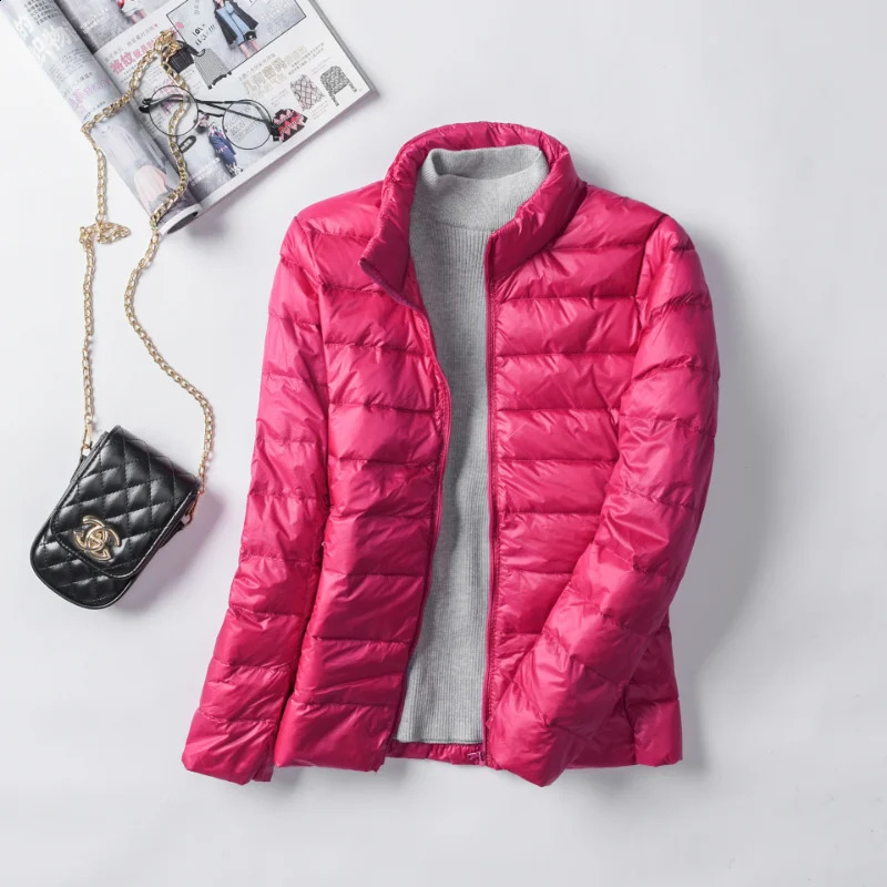Purple womens down jacket ultra light camping and hiking waterproof winter outdoor windproof warm inflatable 240921