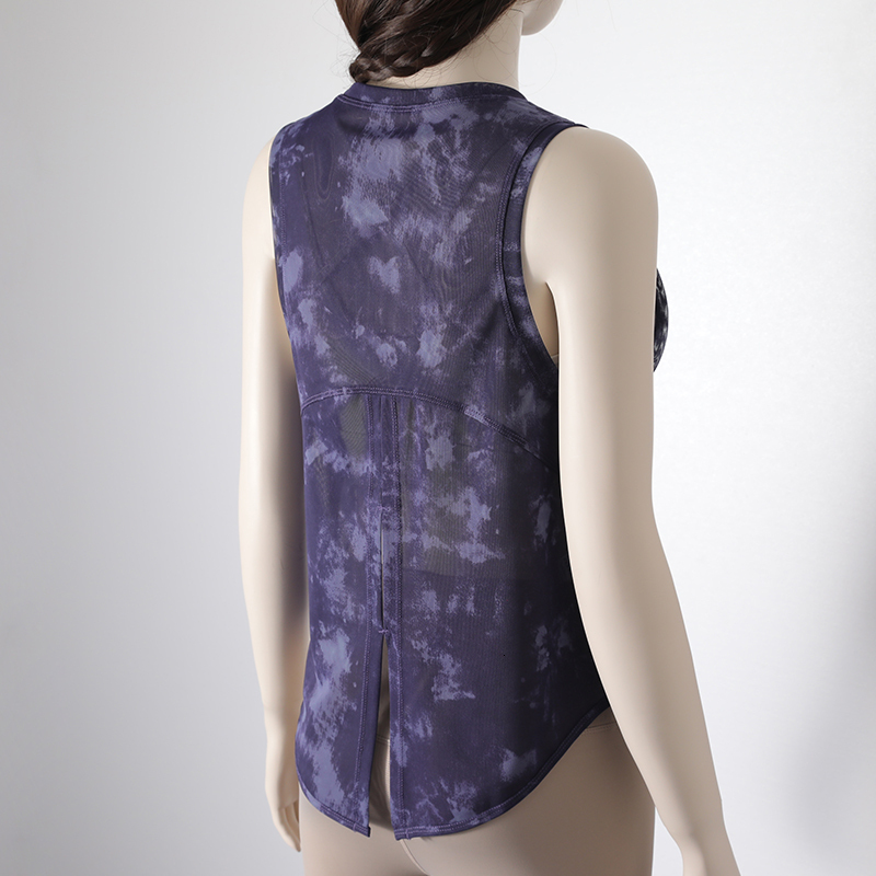 Back Up Workout Tank Top Tie Dyed Breathable Gym Fiess Sports Shirts Sleeveless