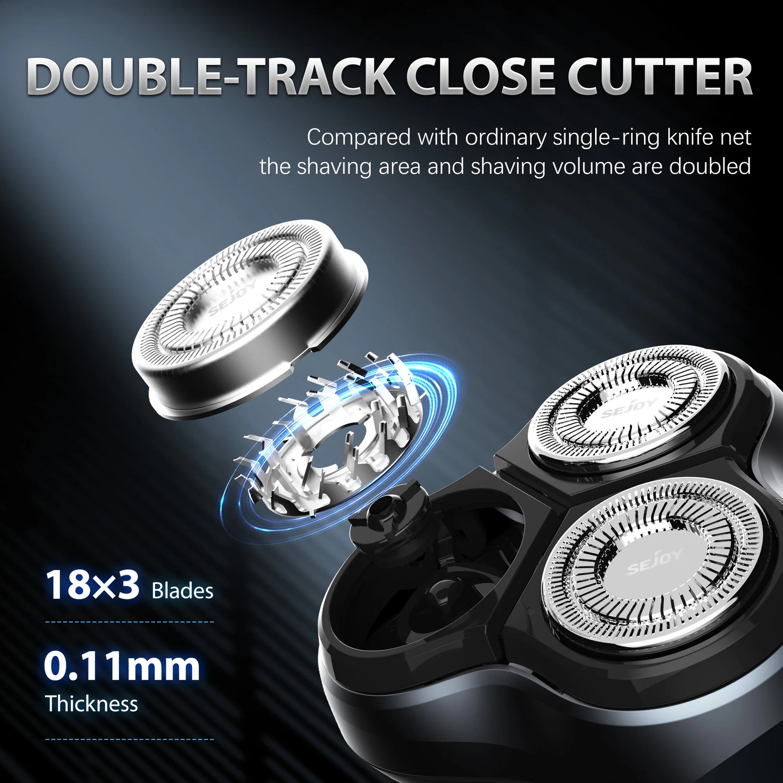 Sejoy 5W Electric Rotary Shavers for men 2 in 1 Razor Rechargeable Hair Trimmer 3D Floating Blade Washable Shaving Beard Machine 240914