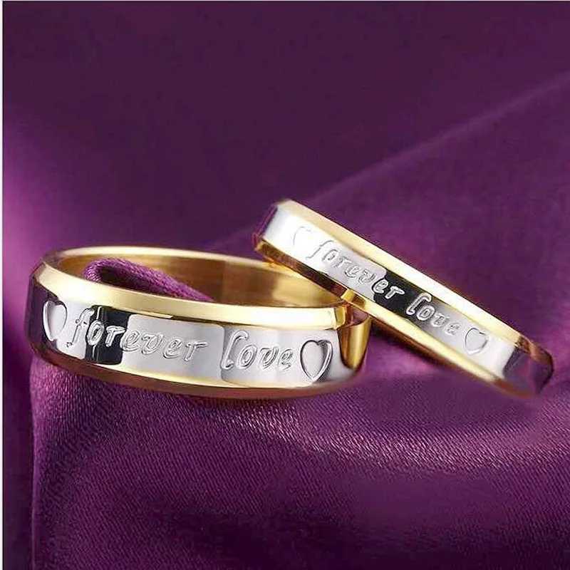 MOREDEAR Unisex Men Women Fashion Couple Ring Steel Forever LoveX240921