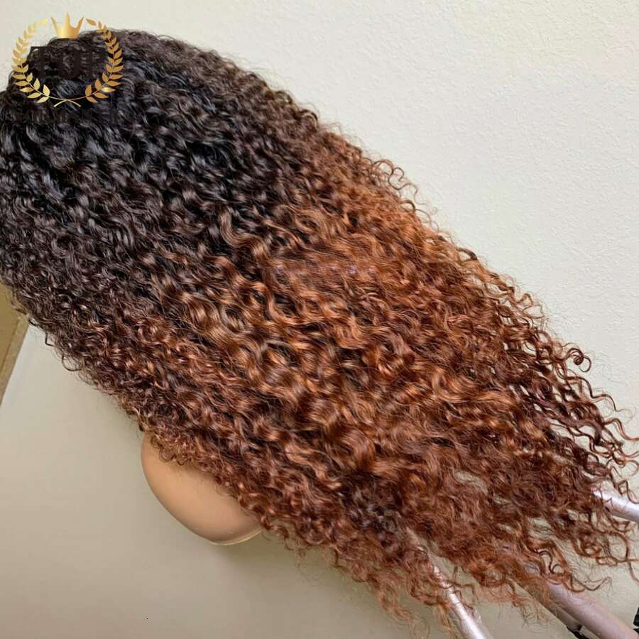 Topnormantic Ombre Brown Color Remy Human Hair 13x4 Lace Front Wigs for Women 4x4 Closure Deep Curly Wig Preplucked Haire