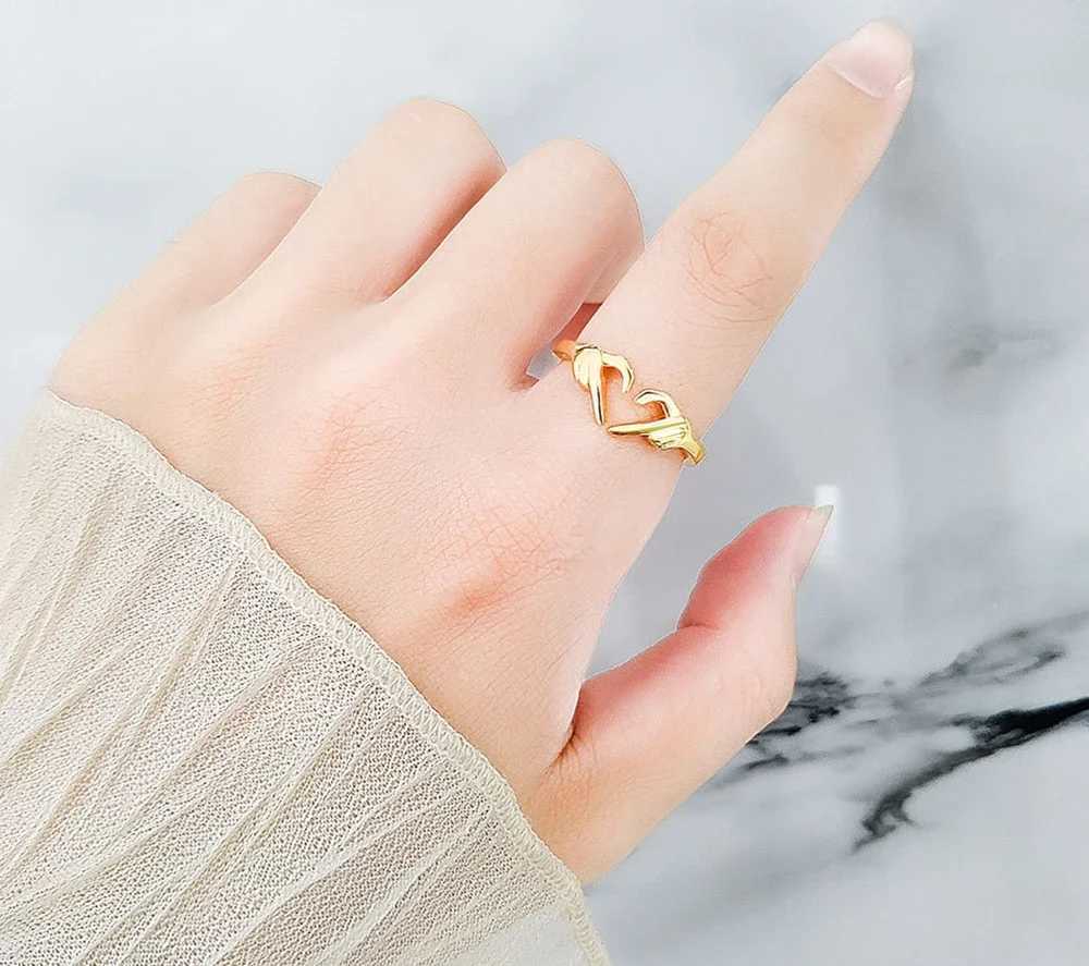 I Love You Forever Heart Claddagh Rings Couples Adjustable Open Finger Ring For Women Men ValentineS Day Friendship JewelryX240921