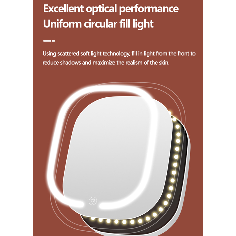 Factory direct LED cosmetic mirror rotatable desktop mirror desktop beauty mirror dormitory portable makeup mirror wholesale