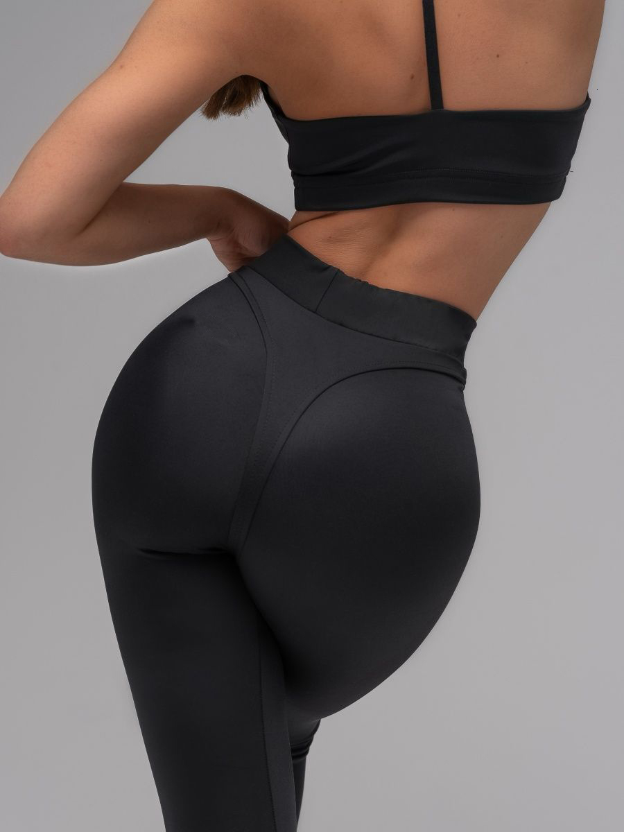 Black Sexy High Waist Scrunch Leggings Thick Workout Butt Lifting Plus Size Tights Yoga Pants For Women