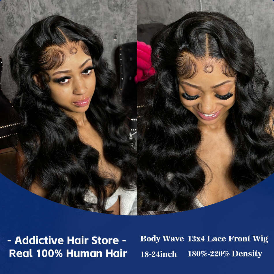 220% Brazilian Body HD Transparent Front Wigs Human Hair Water Wave 13x4 Lace Frontal Wig For Women Preplucked