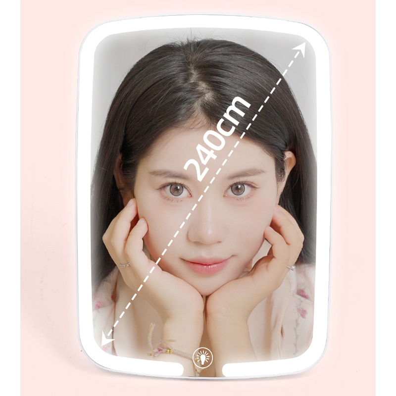Factory direct LED make-up mirror rotatable desktop mirror desktop beauty mirror dormitory carry-on make-up mirror