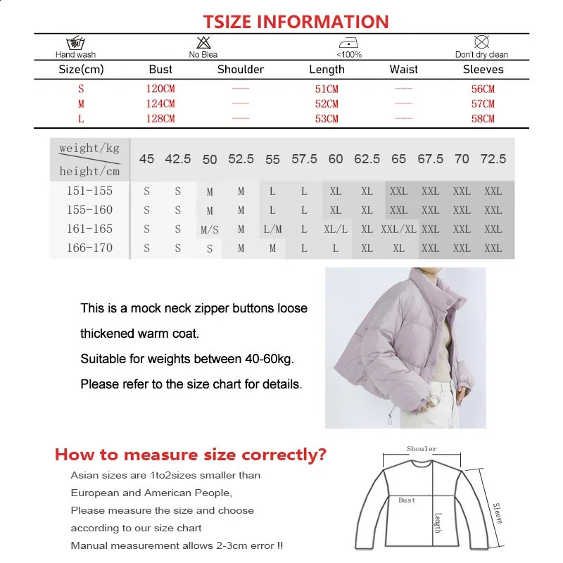Womens winter cotton padded jacket casual plain neck thick pocket loose zipper short and simple warm open top 240921