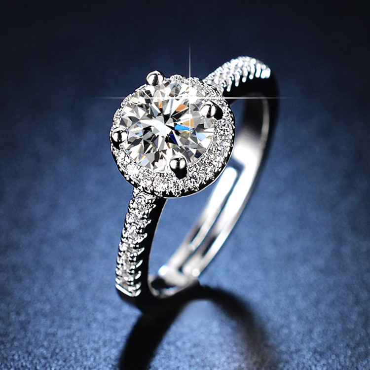 Imitation Moissanite Ring Women's fashion Six Prongs Wedding Ring Free Shipping