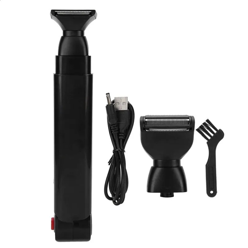 Electric Back Shaver 2 In 1 Facial Hair Trimmer Razor Rechargeable Foldable Handle Back Hair Removal Men Body Groomer 240910