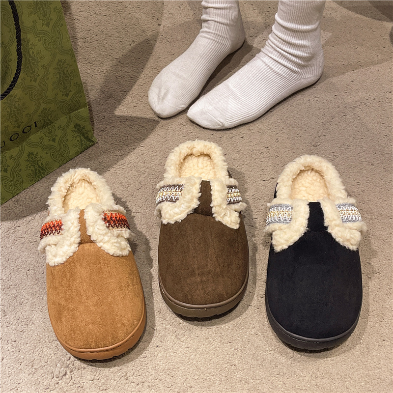 2024 New Plush Cotton for Women: Thick Bottom Height Increasing, Comfortable Home Slippers