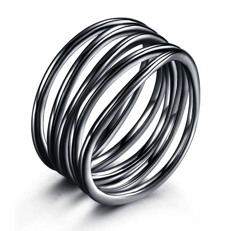 Korean fashion blogger trendy ring, personalized multi-layered line, simple index finger ring, metallic ring Free shipping