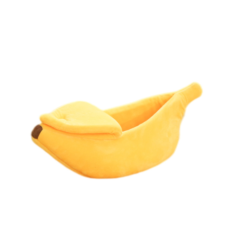 Winter pet banana shape warm cat nest dog nest semi-enclosed pet nest hamster nest pet Bedding pad