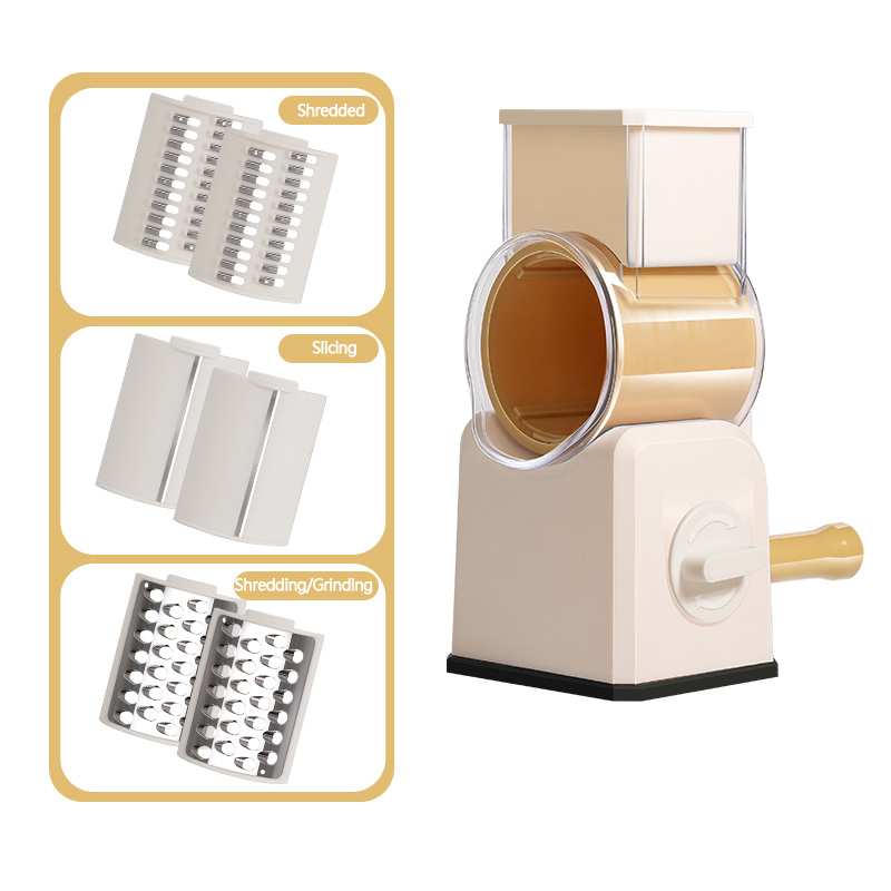 Rotary Cheese Grater Shredder Multifunction Kitchen Speed Slicer Vegetable Shooter Potato Hashbrown Grinder for Nut Carrot Radish Cucumber
