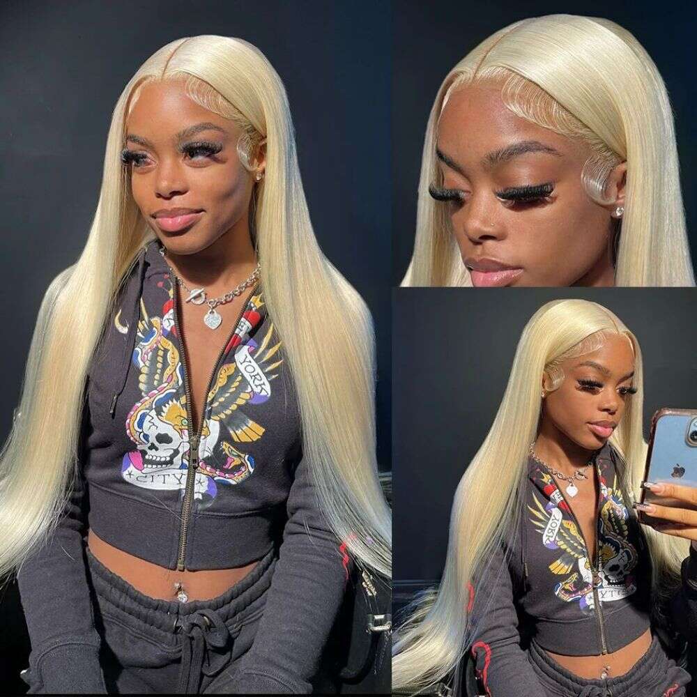 613 Honey Blonde Straight Hd Frontal Wig 200 Density Brazilian Colored 13x4 Lace Front Human Hair Wigs For Women