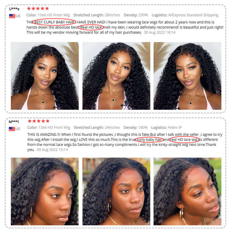 250% 13x6 Hd Afro Kinky Curly 100% Human Hair Glueless 13x4 4c Edges Lace Front Wigs For Women 30 Inch Deep Wave Frontal Wig
