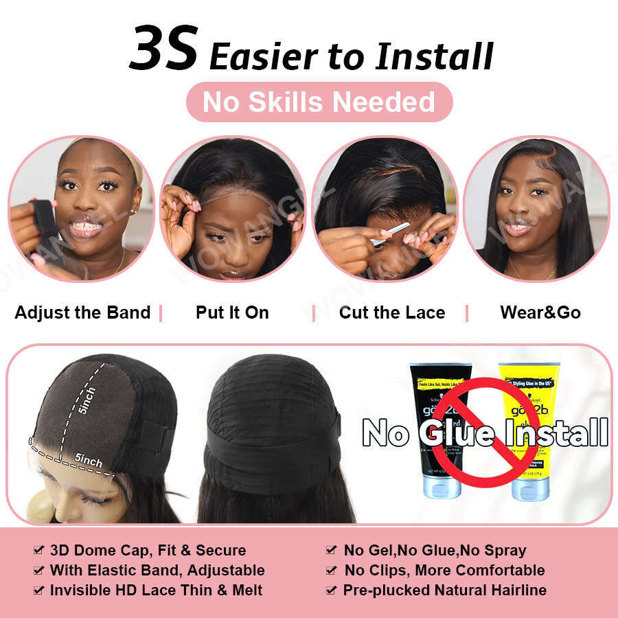 250% Loose Deep Glueless Invisible 5x5 HD Lace Closure 30 inch Melt Skins Human Hair Wigs Ready to Go Wig For Woman