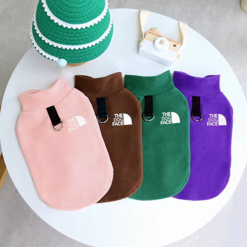 Dog Fleece Vest Sweater Winter Jacket for Small and Medium Dogs with D-Ring Leash Cold Weather Coat Hoodie CH308