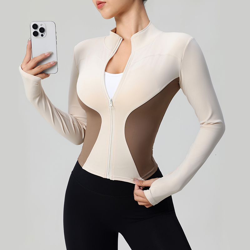 Women's Clothing 2024 Early Autumn New Style Stand-Up Collar Zipper Waist Long-Sleeved Jacket Casual Slim Sports Top