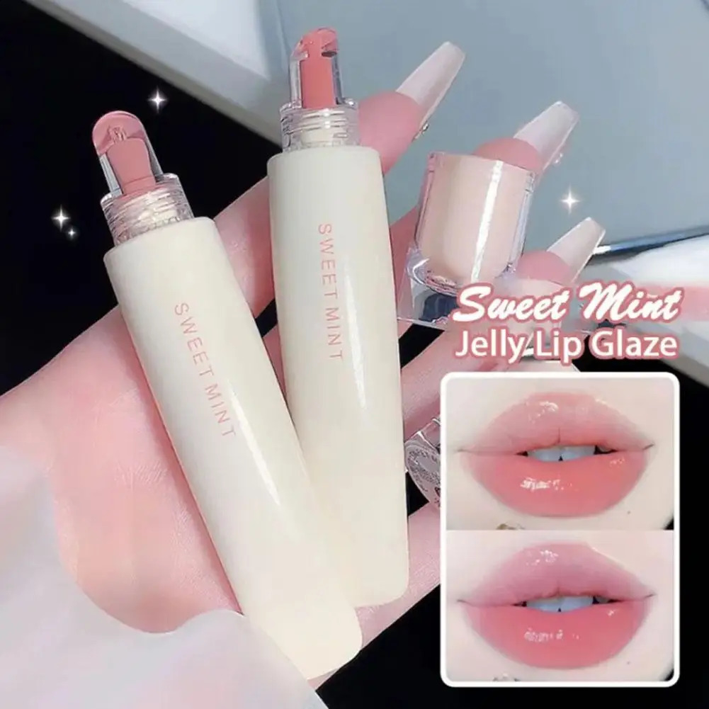 Sweet Mint Jelly Lip Glaze Nonstick Tint Lasting Cosmetic Liquid Moisturizing Crystal Lipstick Korean Glass Gloss 240911