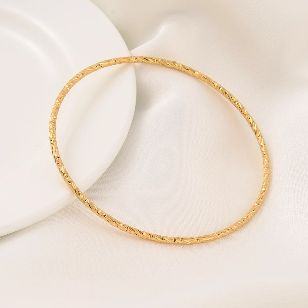 24K goldplated fashionable large bracelet Ethiopian African womens gold bride wedding jewelry gift 240912
