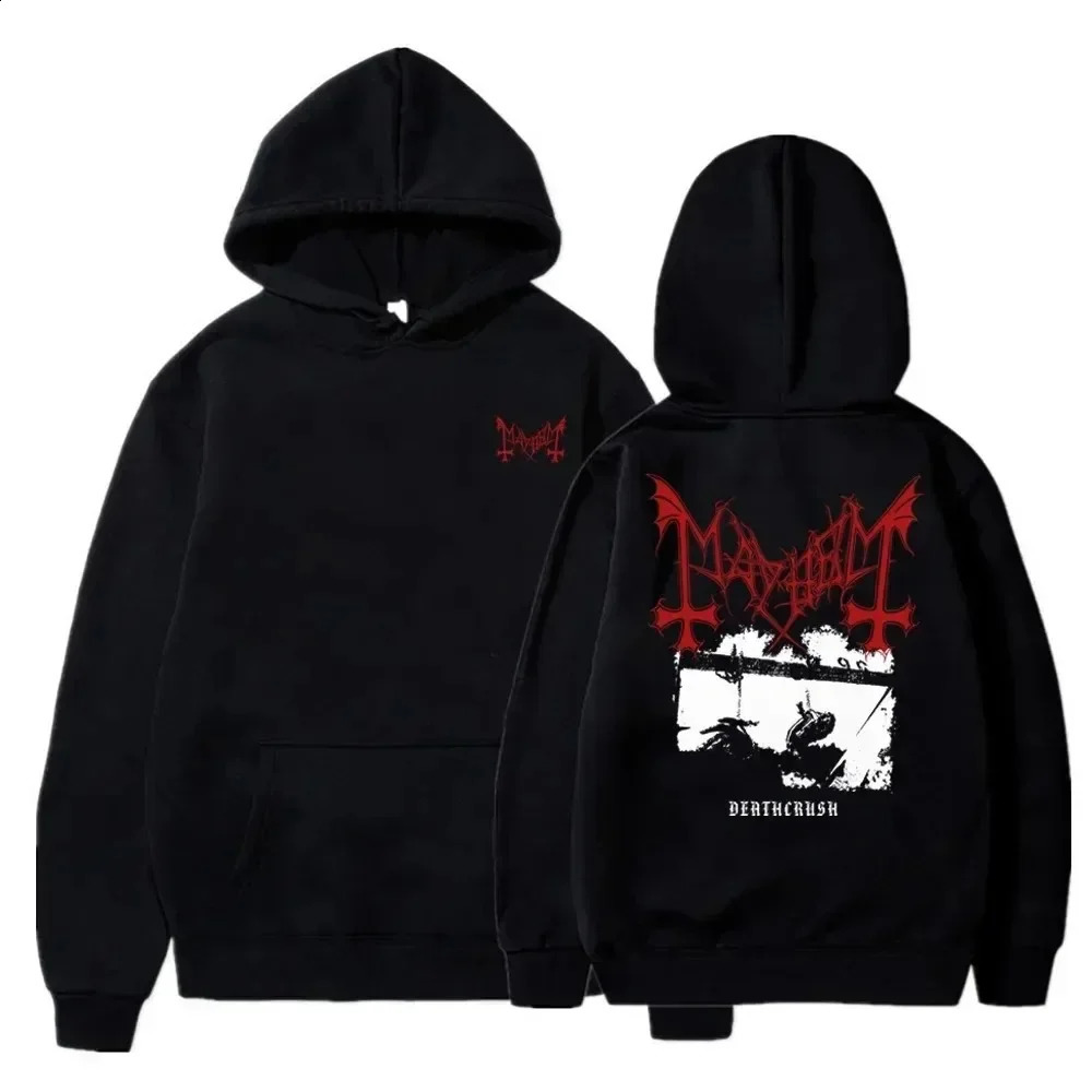 Mens Clothing Pullover Hoodies Mayhem Black Metal Graphic Printing Sweatshirts 100 Cotton Casual Tops Streetwear 240921