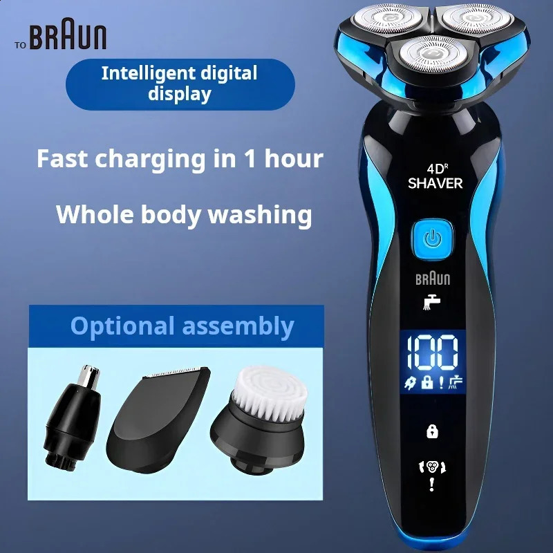 Original toBRAUN 5320s Mens Electric Shaver 4D Electric Hair Clipper USB Charging Professional Hair Clipper 240918